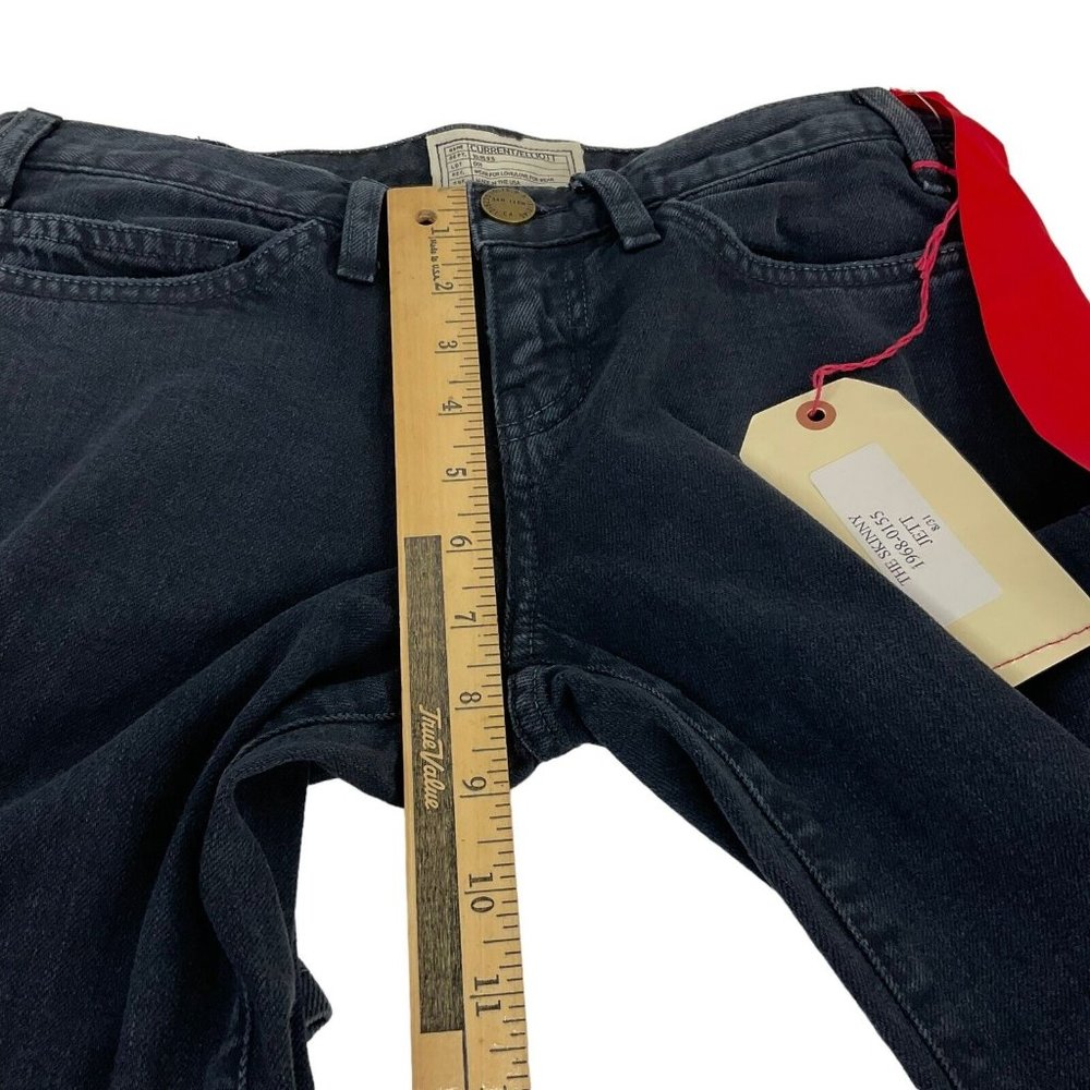 Current/Elliott Jeans Women's Sz 30" Black The Skinny Jett Straight Denim Nwt - Picture 9 of 12